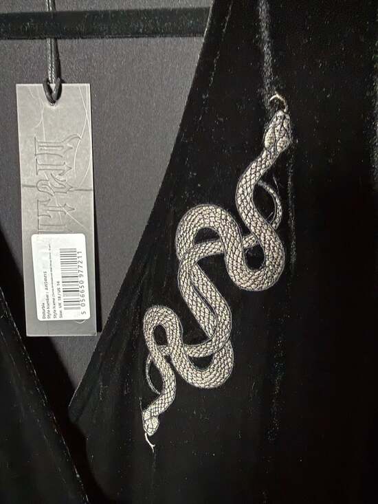 Disturbia Zarina Embroidered Velvet Midi Wrap Dress with Snake Detail - Picture 5 of 6